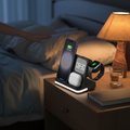 Bedside Wireless Charging Station with Alarm Clock for Phone, Watch and Earbuds