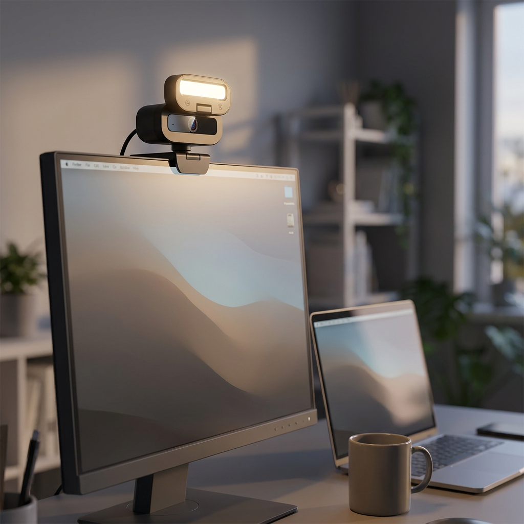 Streaming Webcam with Fill Light, 2K or 4K, USB Connection