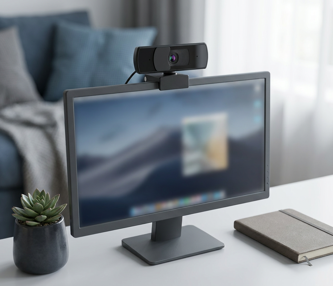 Autofocus USB Webcam with Privacy Cover and Built-In Mic