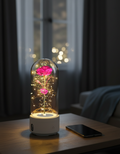 Eternal Rose LED Lamp in a Glass Dome with Bluetooth Speaker