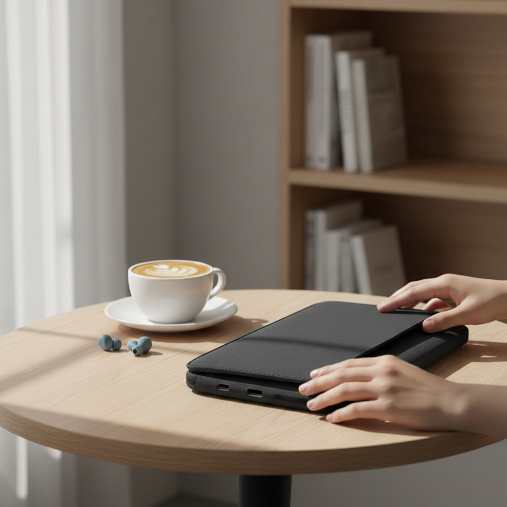 Slim Nylon Laptop Sleeve with Pockets, 13 to 16 inch, Black or White