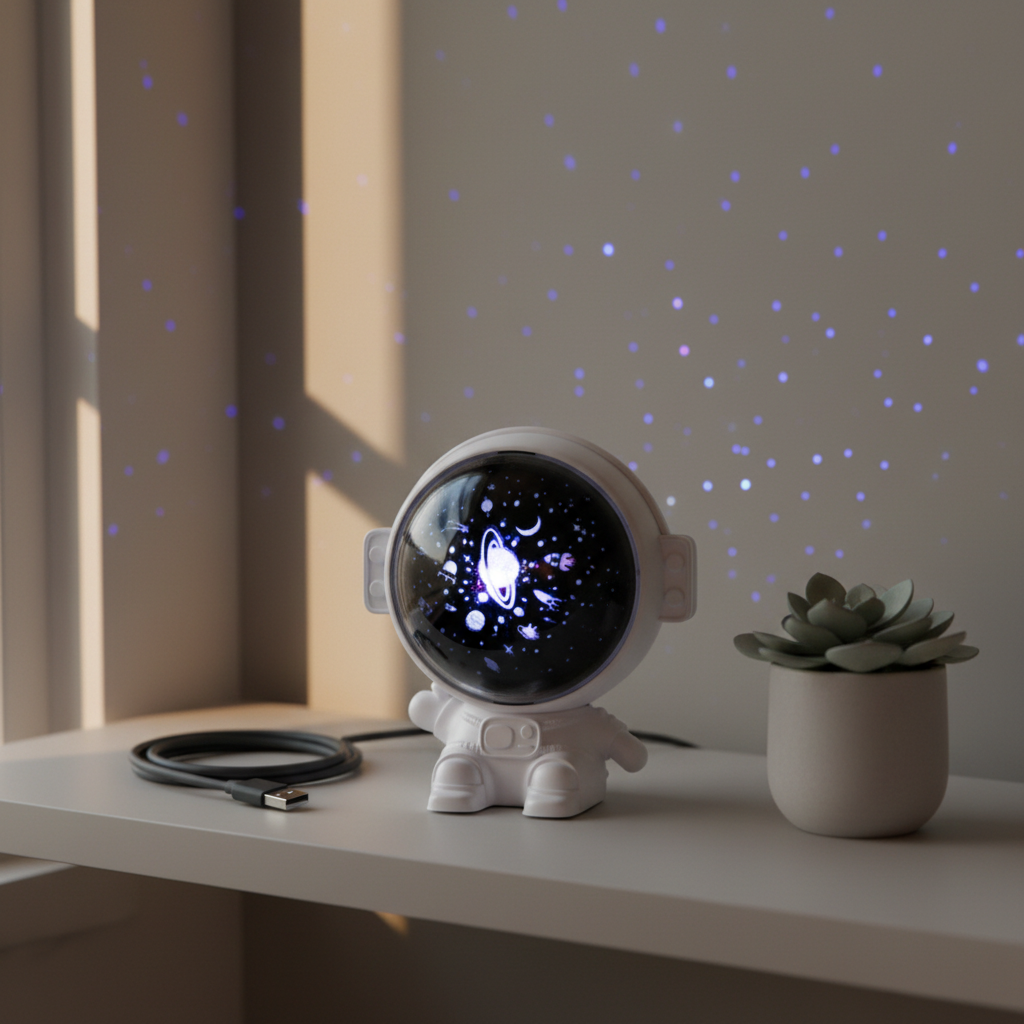 Astronaut Galaxy Projector Night Light with Nebula and Stars, Rechargeable