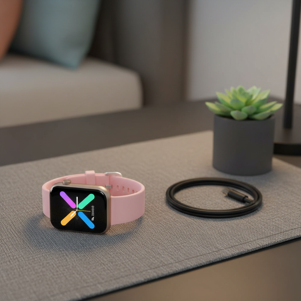 R3L Full-Touch Smart Watch with 1.3-inch Colour Display, Silicone Band