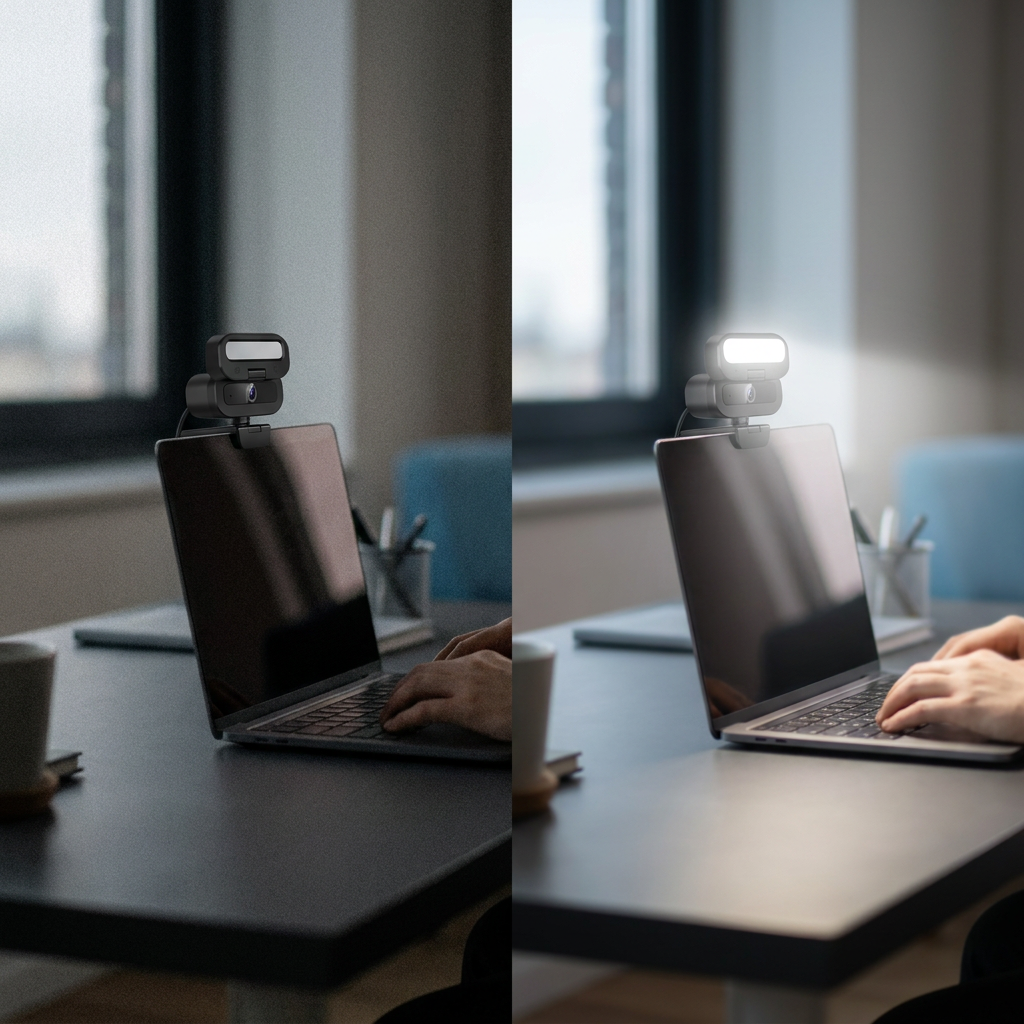 Streaming Webcam with Fill Light, 2K or 4K, USB Connection