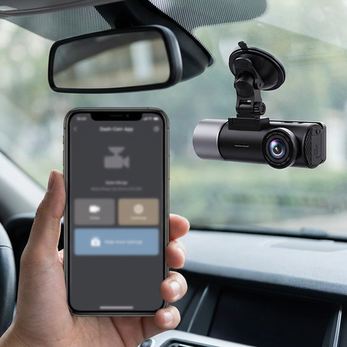 3-in-1 4K Dash Cam with Wi-Fi, Front and Rear Recording
