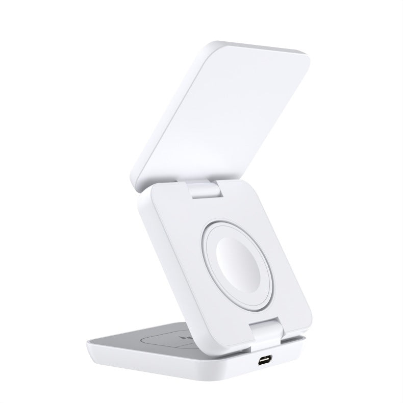 Foldable Magnetic Wireless Charger Stand, 15 W, USB-C, Black or White