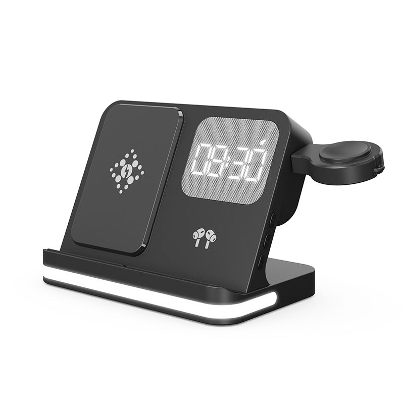 Bedside Wireless Charging Station with Alarm Clock for Phone, Watch and Earbuds