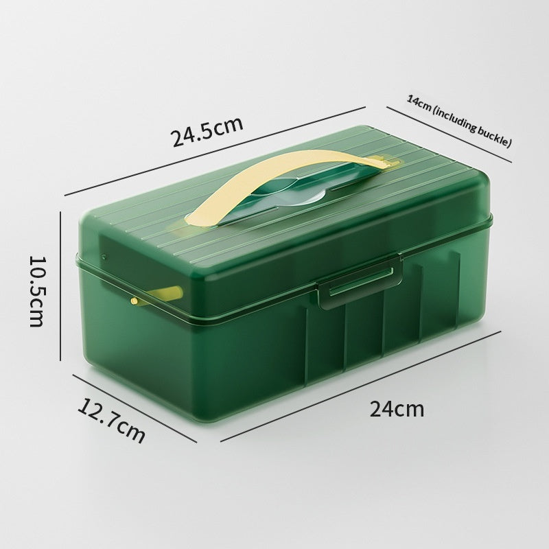Flip-Lid Cable Storage Box with Compartments, Clear or Green