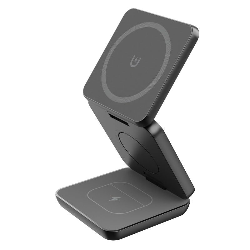 Foldable Magnetic Wireless Charger Stand, 15 W, USB-C, Black or White