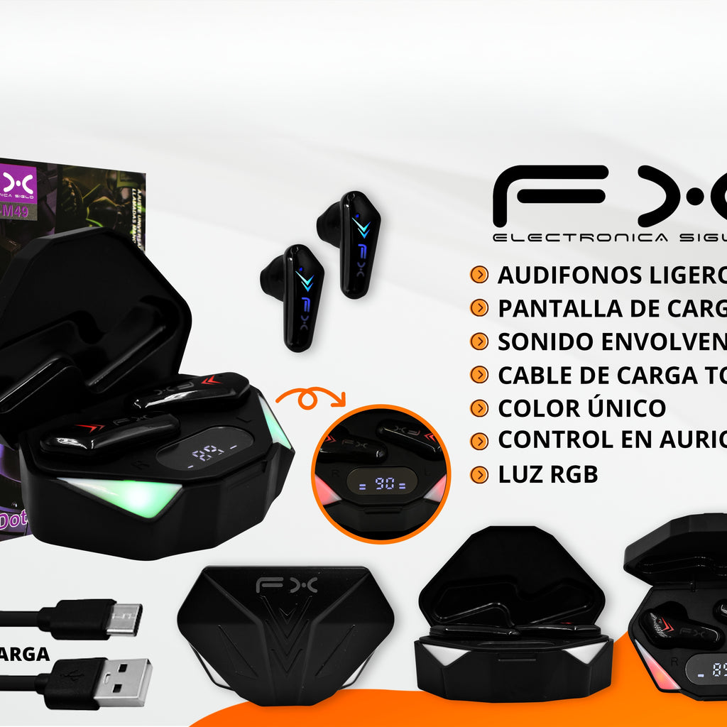 Wireless Earbuds with Battery Display and RGB Lighting Case