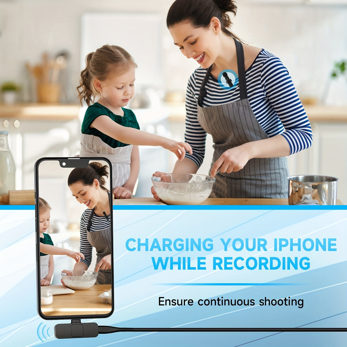 Wireless Lavalier Clip Microphone for Phones and Tablets
