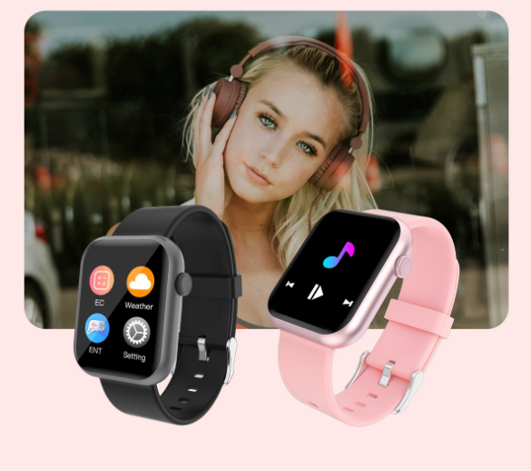 R3L Full-Touch Smart Watch with 1.3-inch Colour Display, Silicone Band