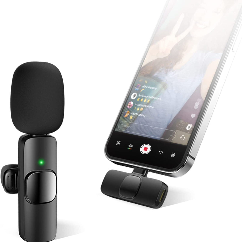 Wireless Lavalier Clip Microphone for Phones and Tablets