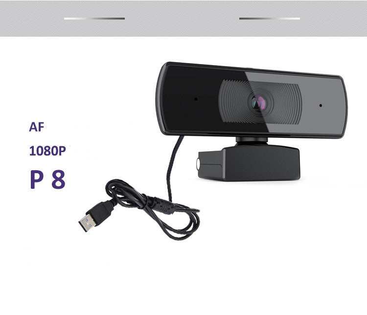 Autofocus USB Webcam with Privacy Cover and Built-In Mic