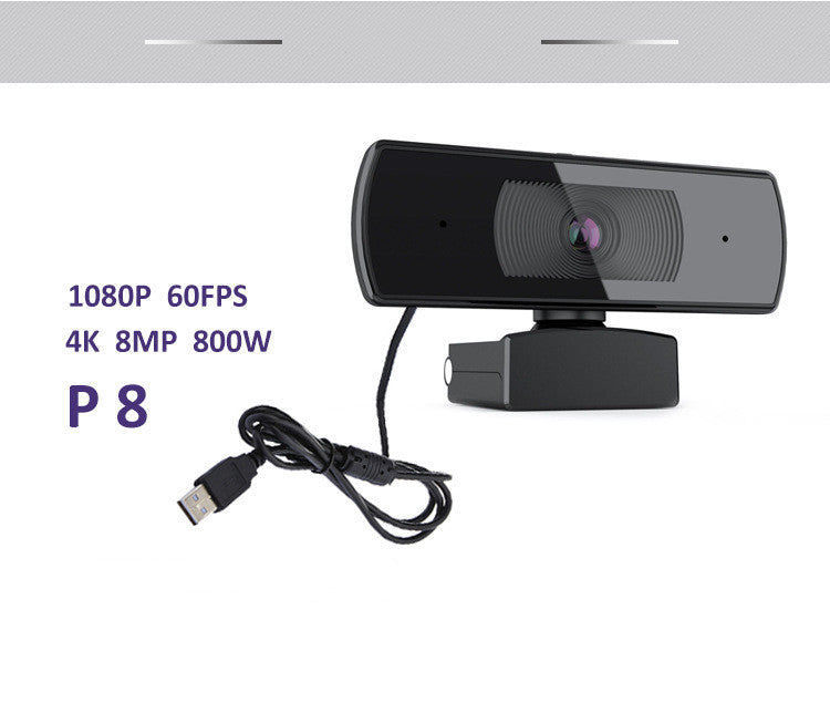 Autofocus USB Webcam with Privacy Cover and Built-In Mic