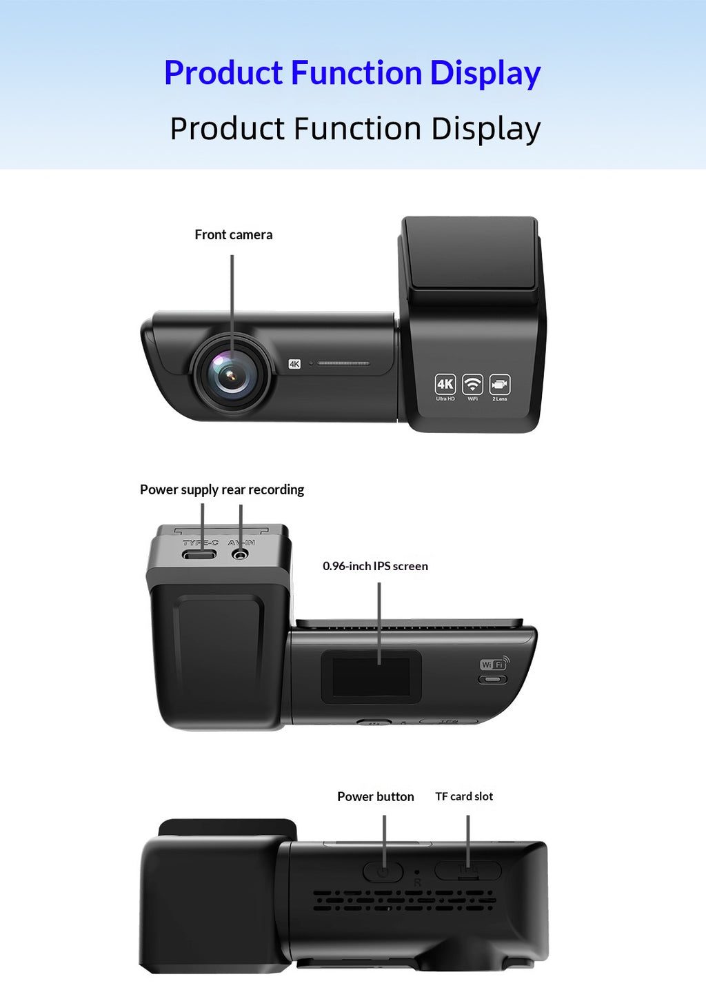 4K Screen-Free Dash Cam with 5GHz Wi-Fi and App Control