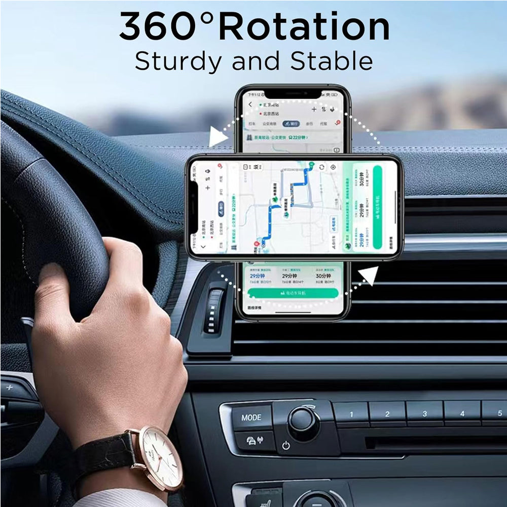 Magnetic Car Phone Mount with 51 Magnets, Zinc Alloy Body and 360° Adhesive Base