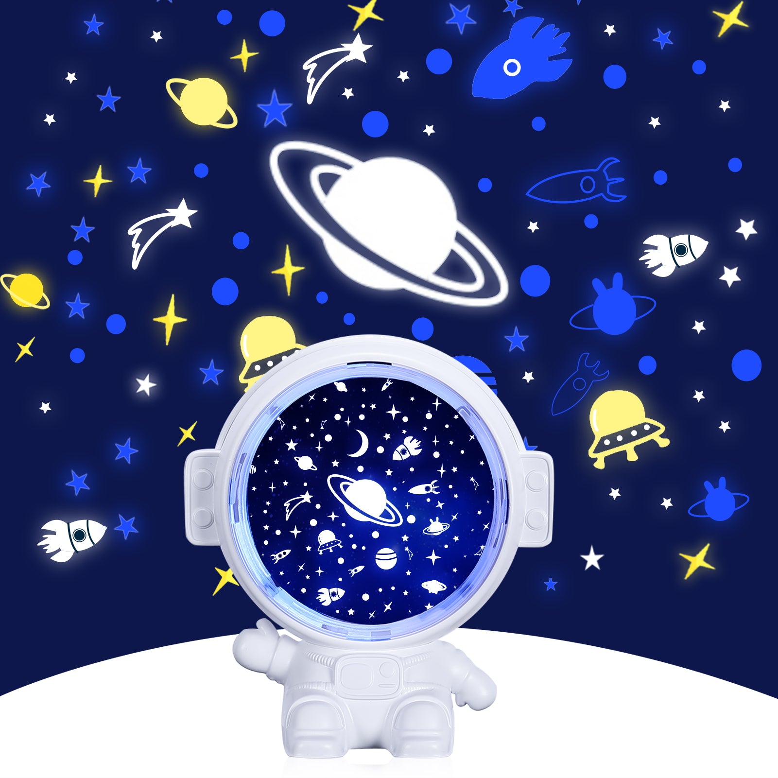 Astronaut Galaxy Projector Night Light with Nebula and Stars, Rechargeable
