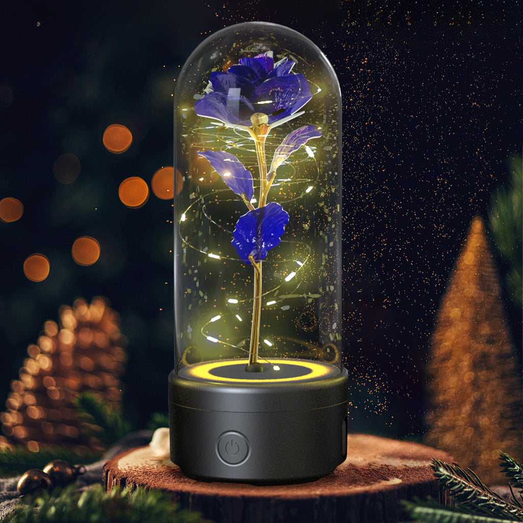 Eternal Rose LED Lamp in a Glass Dome with Bluetooth Speaker