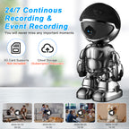 3MP Wi-Fi Pan-Tilt Indoor Security Camera with Auto Tracking
