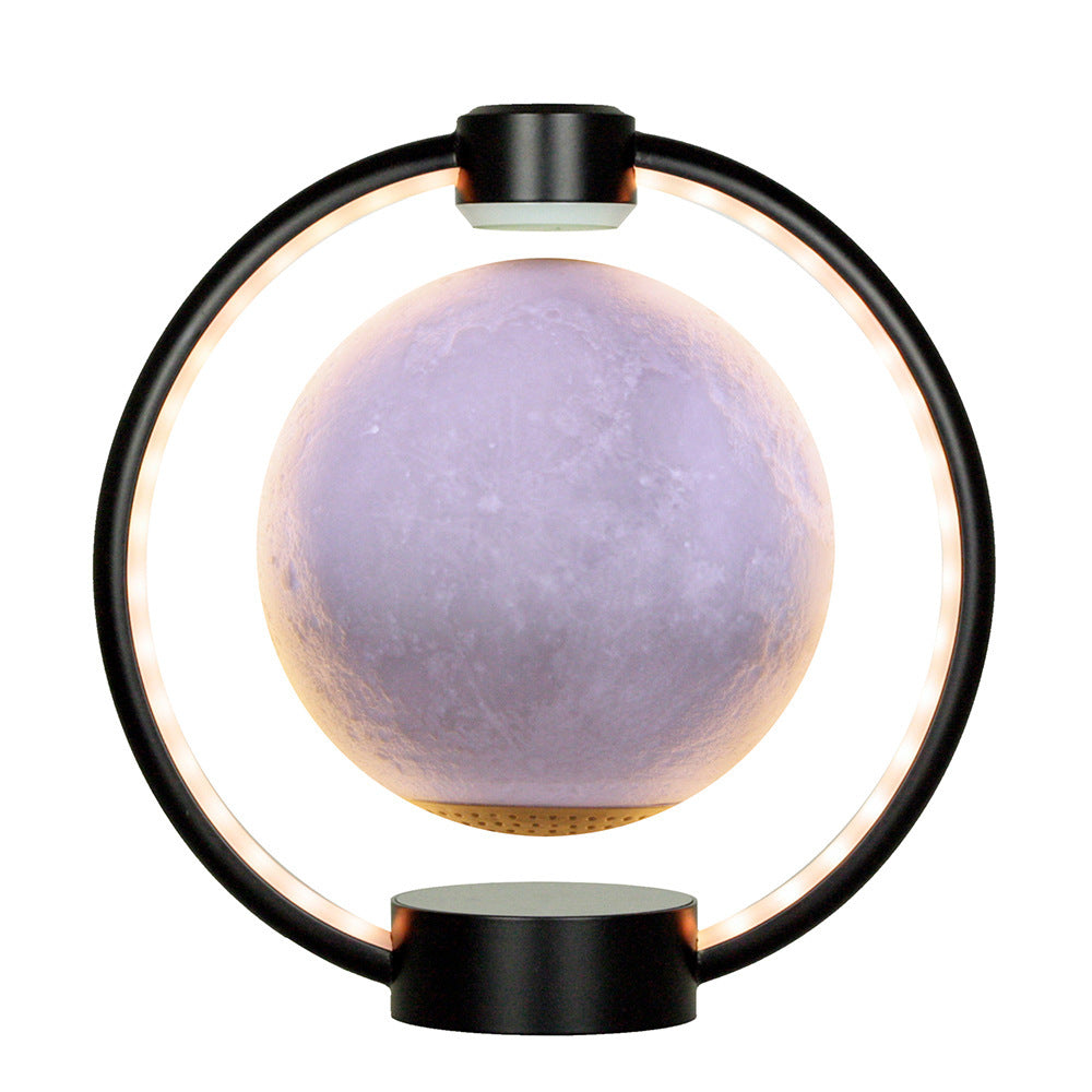 Levitating Moon Lamp with Bluetooth Speaker, Remote and Wood or Black Base