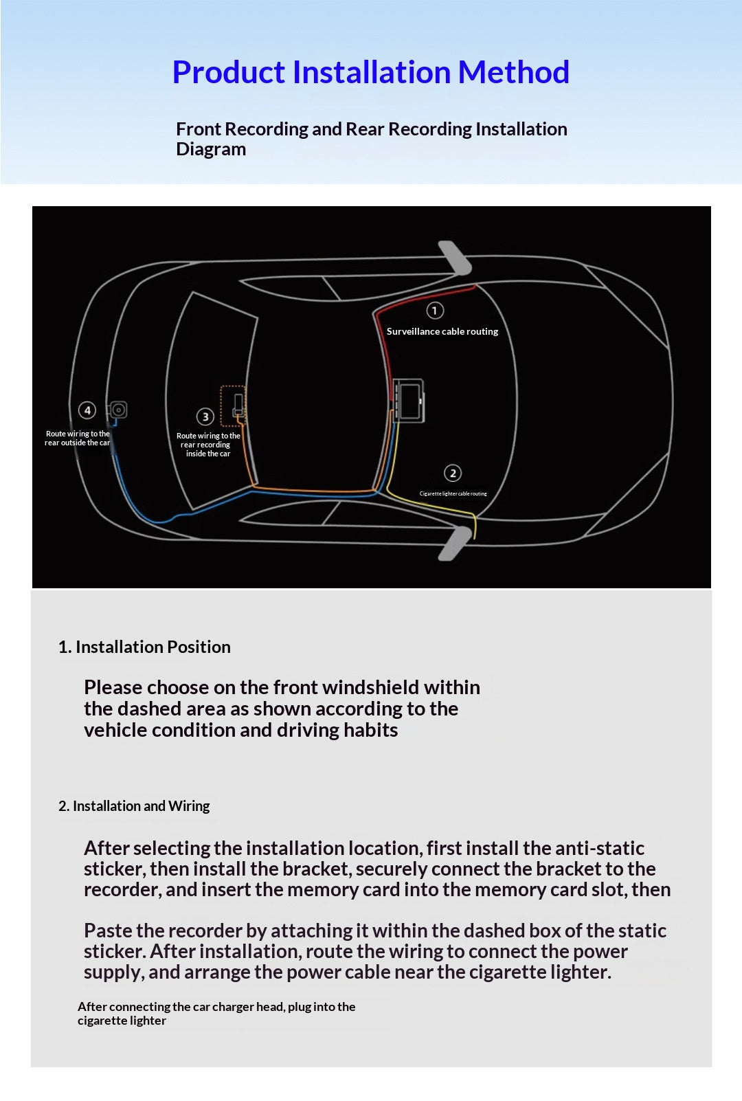 4K Front and 1080p Rear Dash Cam with WiFi and 32GB Card