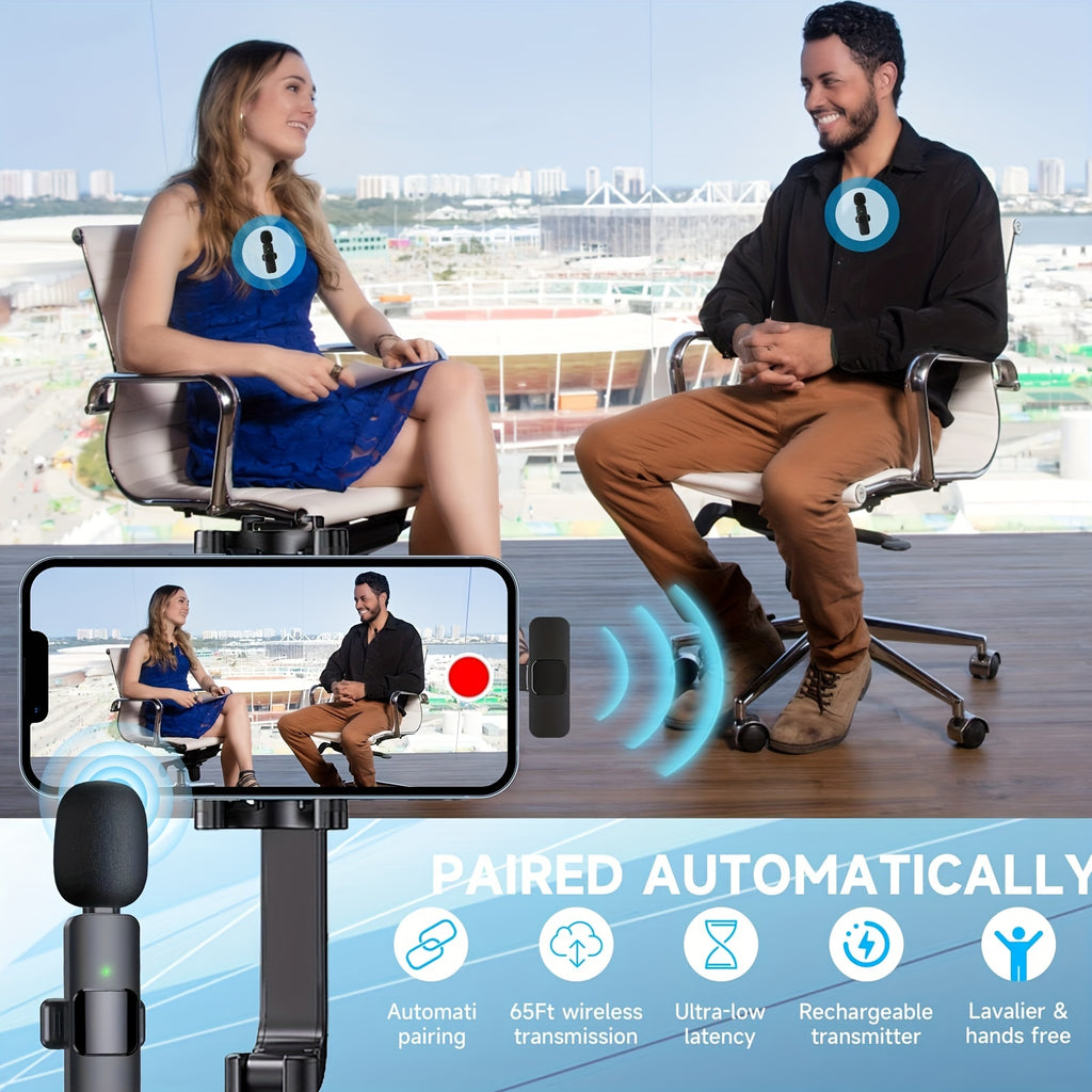 Wireless Lavalier Clip Microphone for Phones and Tablets