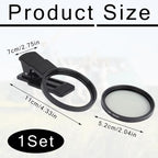 52mm CPL Filter Phone Camera Clip with Aluminum Thread Mount