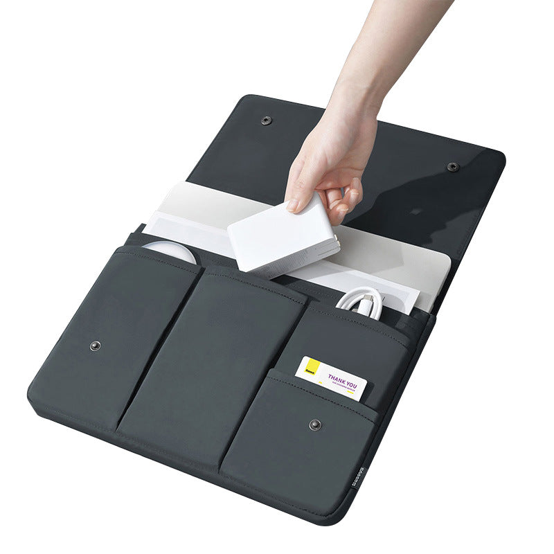 Slim Nylon Laptop Sleeve with Pockets, 13 to 16 inch, Black or White