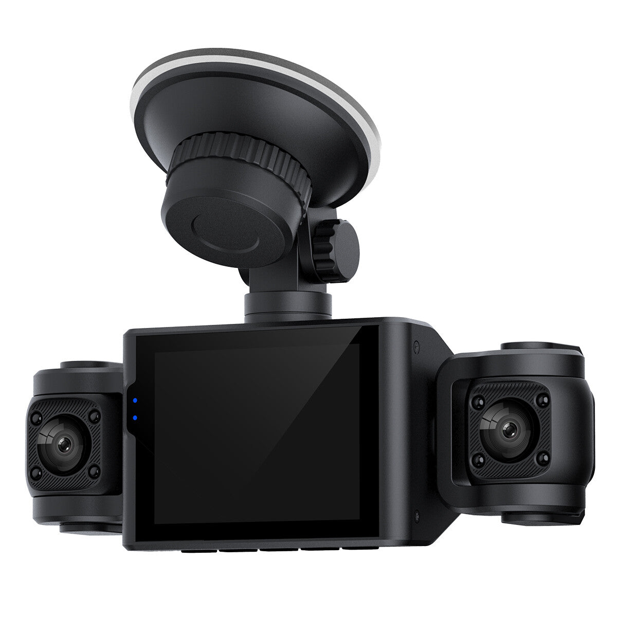 3-Lens Dash Cam, Front and Two Side Cameras, 2.4" Screen