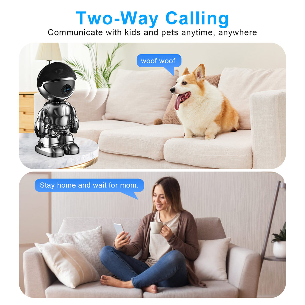 3MP Wi-Fi Pan-Tilt Indoor Security Camera with Auto Tracking
