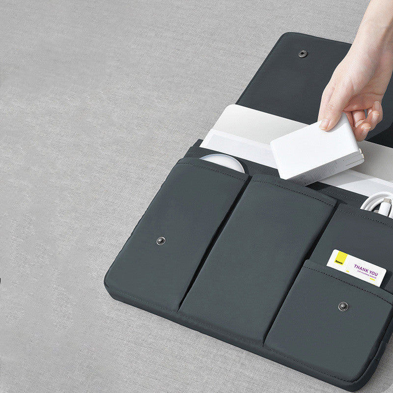 Slim Nylon Laptop Sleeve with Pockets, 13 to 16 inch, Black or White