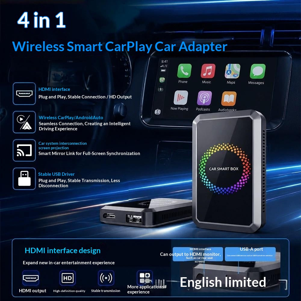 Wireless CarPlay and Android Auto Adapter with HDMI Input, CA50