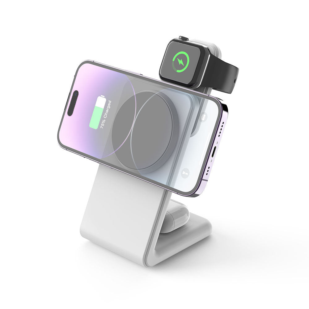 3-in-1 Magnetic Wireless Charging Stand for Desk