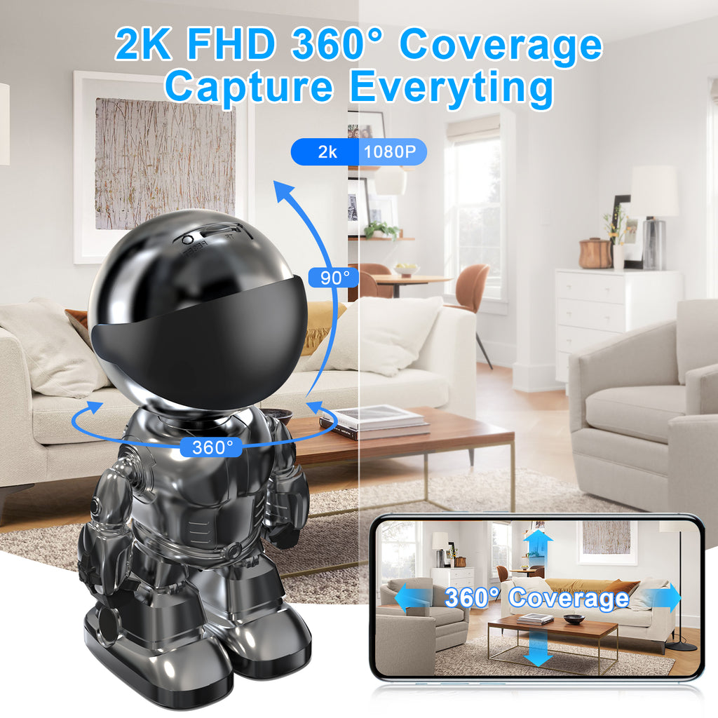 3MP Wi-Fi Pan-Tilt Indoor Security Camera with Auto Tracking