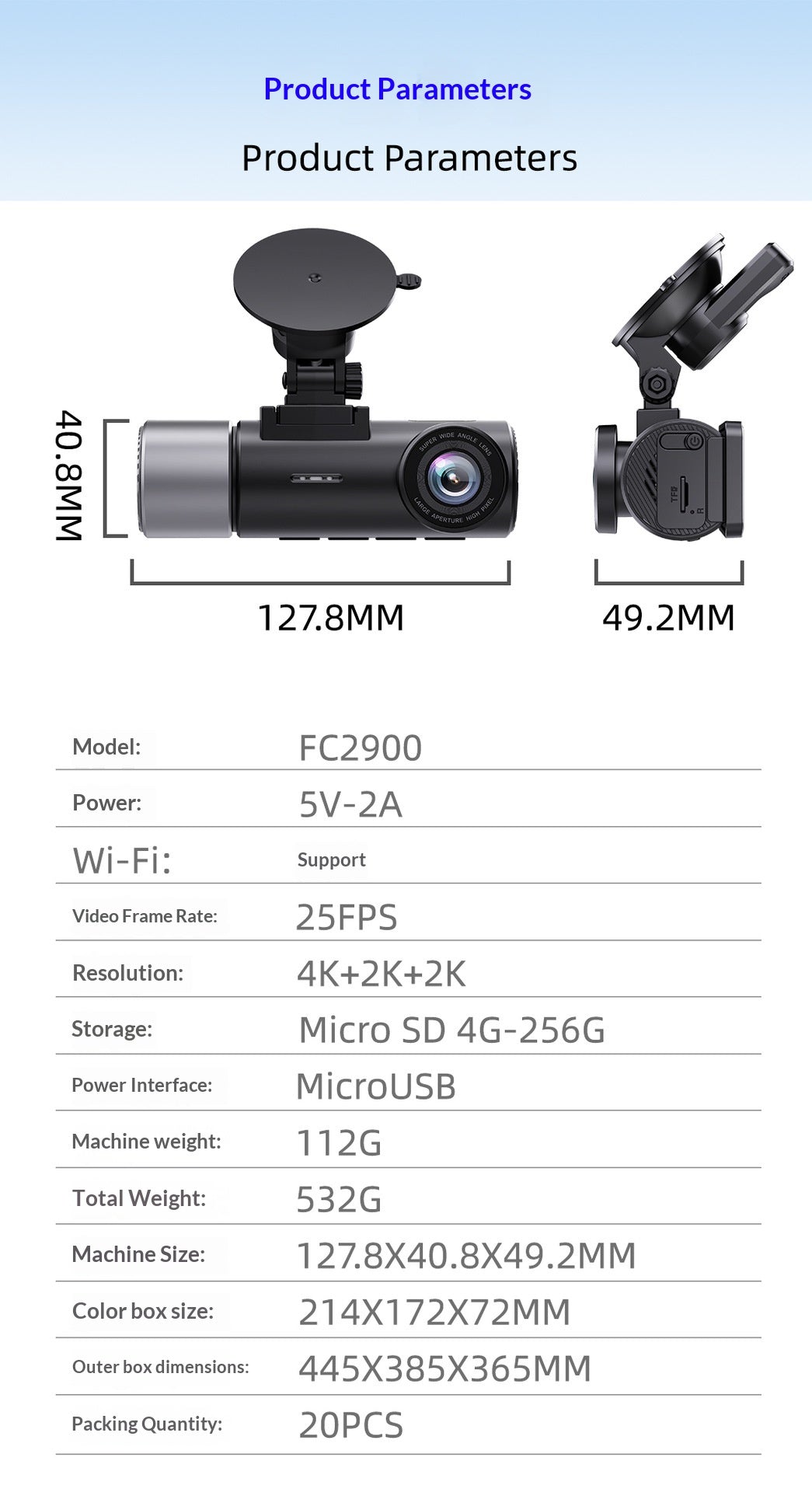 3-Channel 4K Dash Cam with Front, Cabin and Rear Recording