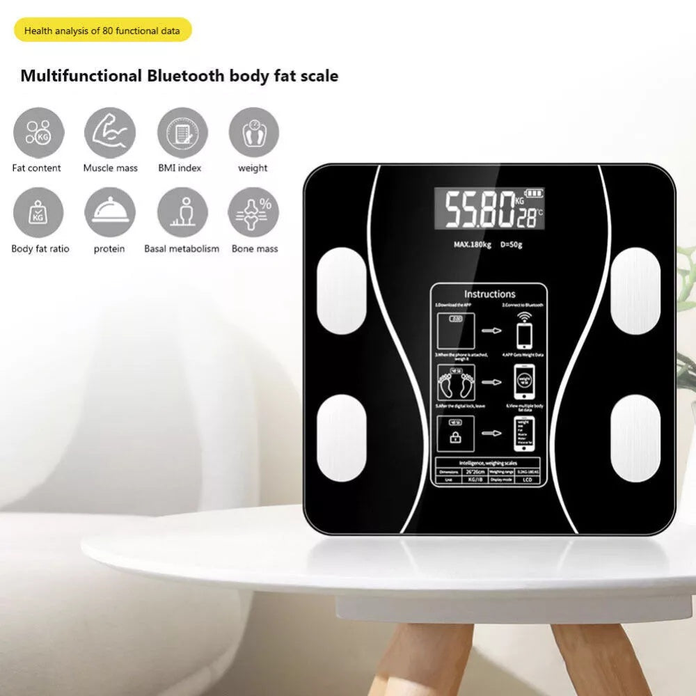 Bluetooth Body Composition Scale — Weight, Body Fat, Muscle and BMI in the App