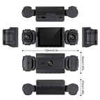 3-Lens Dash Cam, Front and Two Side Cameras, 2.4" Screen