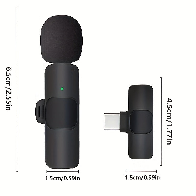 Wireless Lavalier Clip Microphone for Phones and Tablets