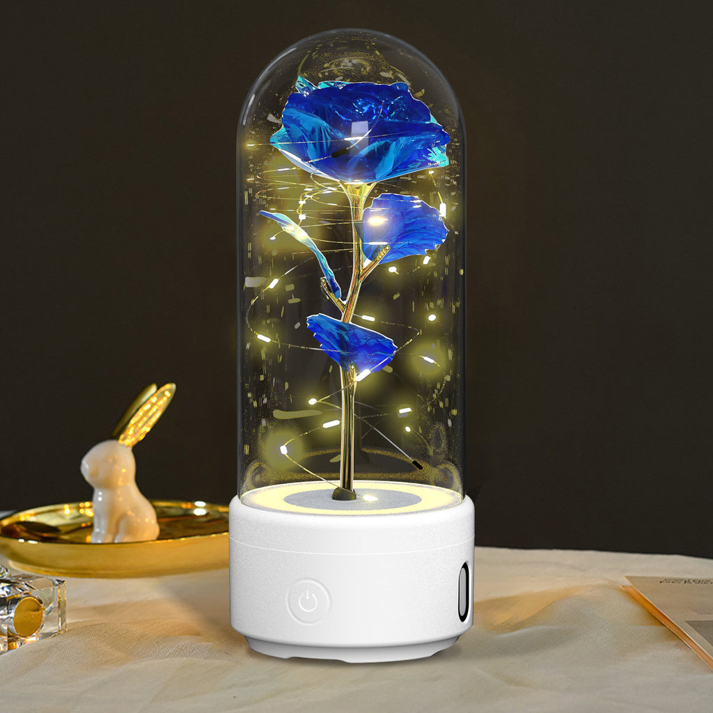 Eternal Rose LED Lamp in a Glass Dome with Bluetooth Speaker