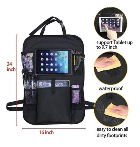 Car Seat Back Organizer with Tablet Pocket, 2-Pack