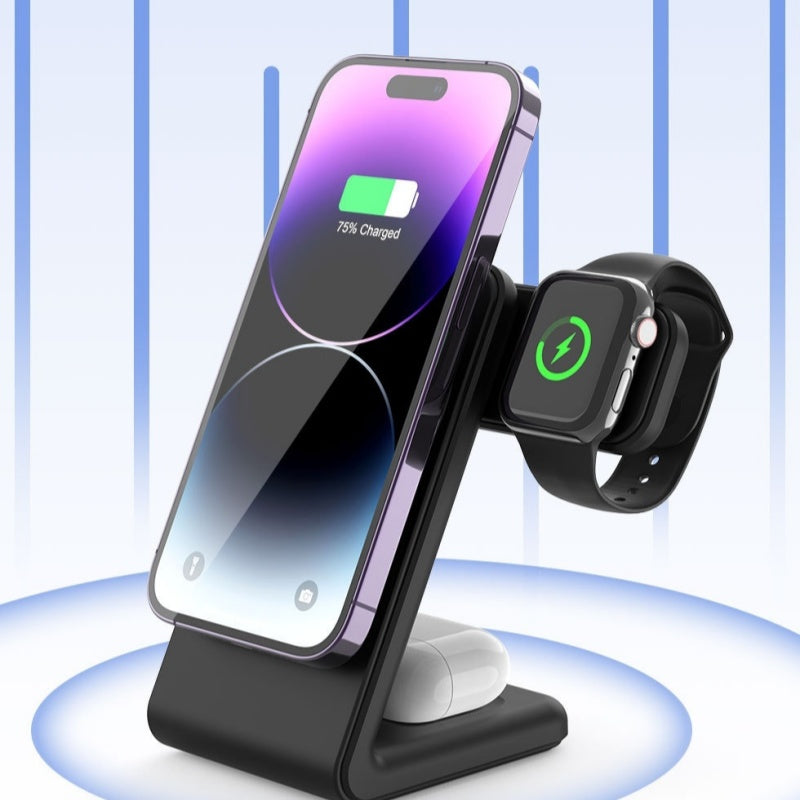 3-in-1 Magnetic Wireless Charging Stand for Desk