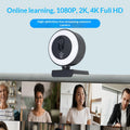 USB Webcam with Built-in Mic — 1080p, 2K or 4K Options