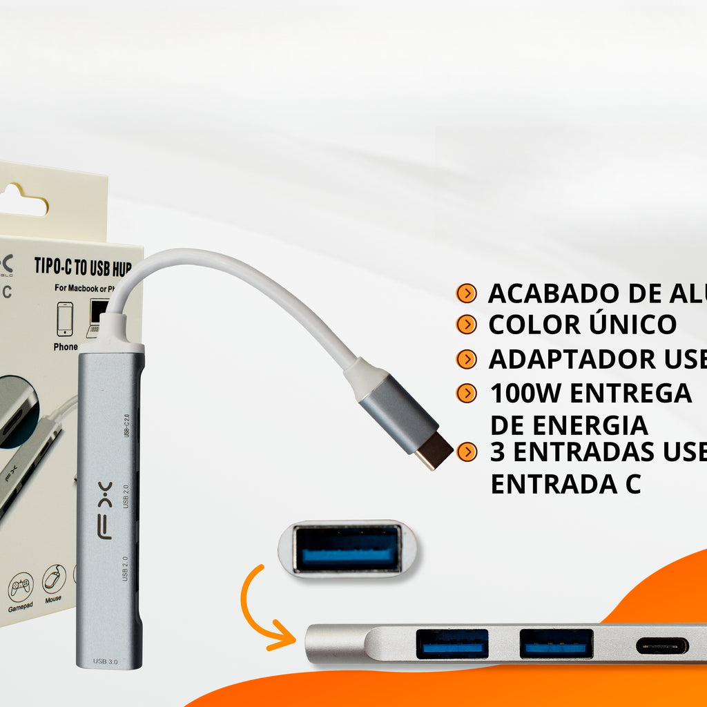 USB-C Multiport Hub with USB 3.0, USB 2.0 and 100W PD Input