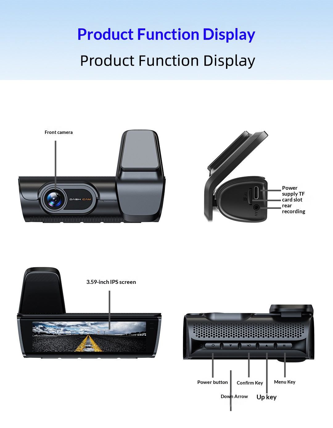 4K Front and 1080p Rear Dash Cam with WiFi and 32GB Card