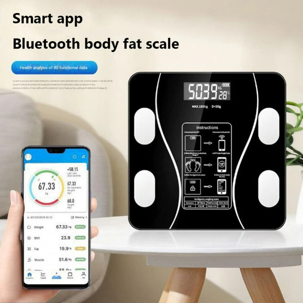 Bluetooth Body Composition Scale — Weight, Body Fat, Muscle and BMI in the App