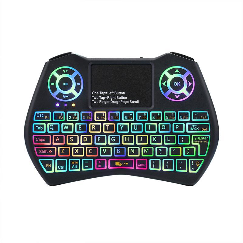 Backlit Mini Wireless Keyboard with Touchpad for TV, PC and Android Box