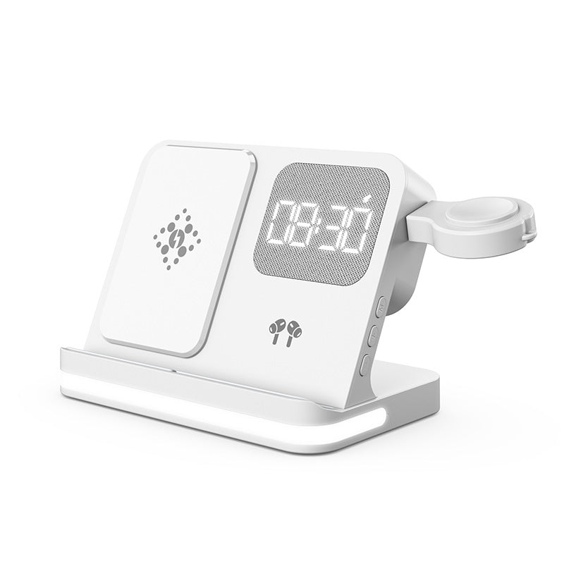 Bedside Wireless Charging Station with Alarm Clock for Phone, Watch and Earbuds