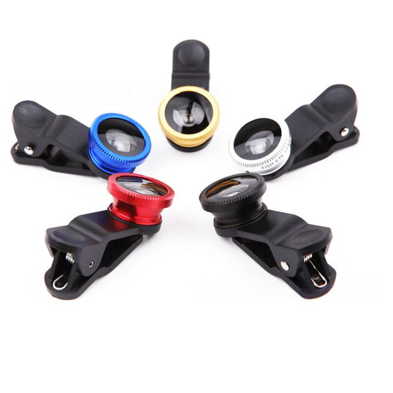 3-in-1 Clip-On Phone Lens Set: Fisheye, Wide-Angle, Macro