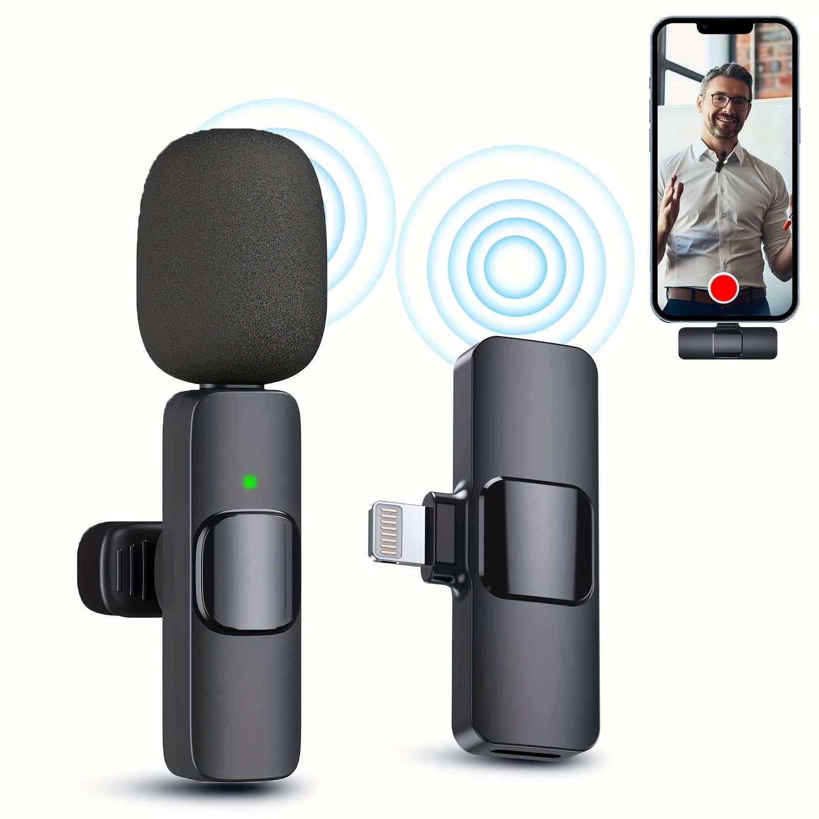Wireless Lavalier Clip Microphone for Phones and Tablets
